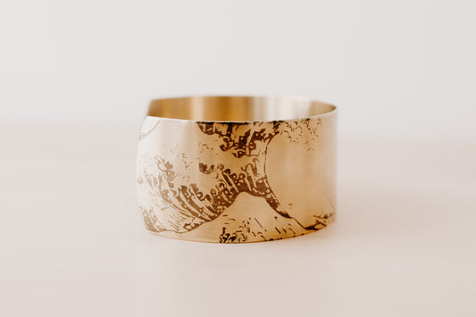 Bracelet laiton femme "Hokusai - La grande vague de Kanagawa"